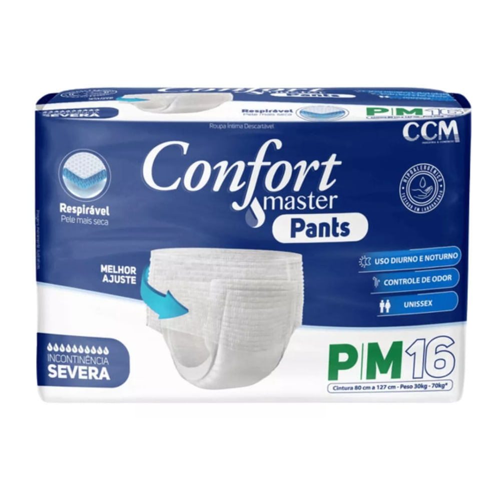 Fralda Geriátrica Confort Master Pants Jumbo P/m 16 Unid