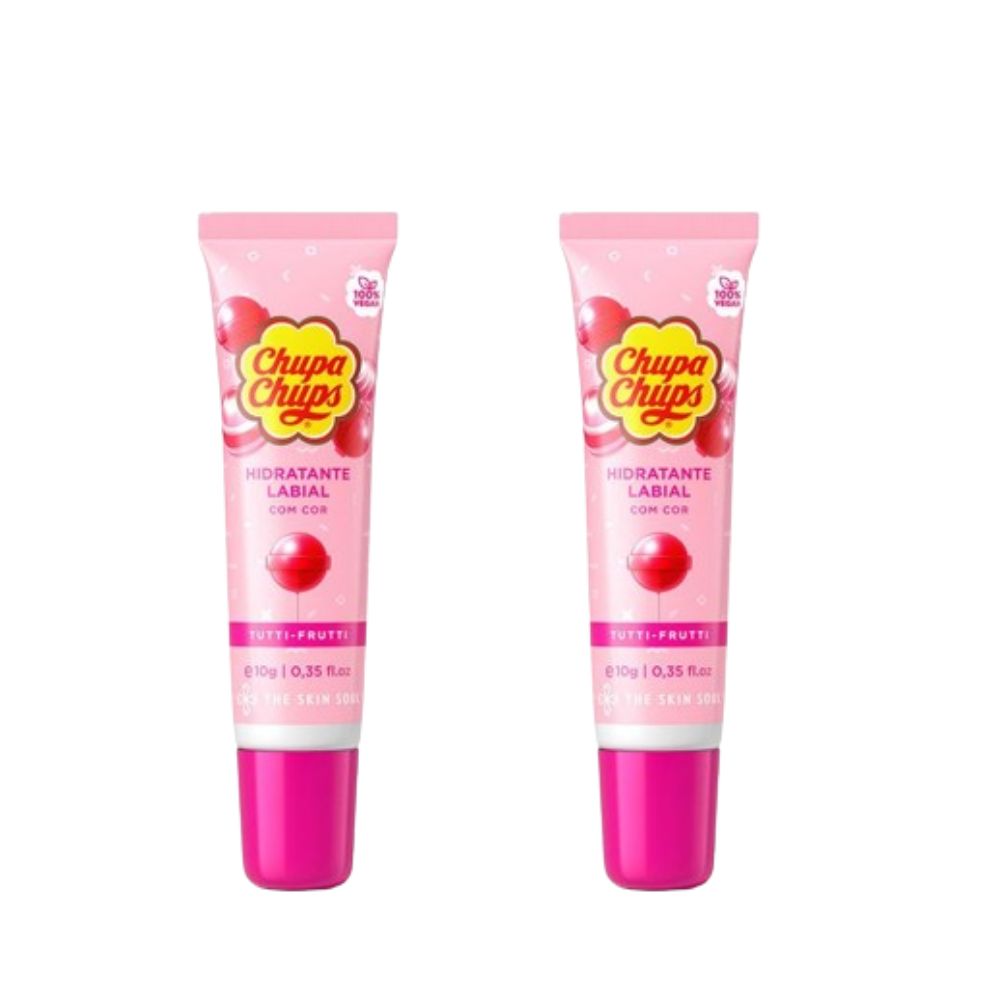Kit 2 Hidratante Labial Tutti Frutti Chupa Chups 100% Vegano