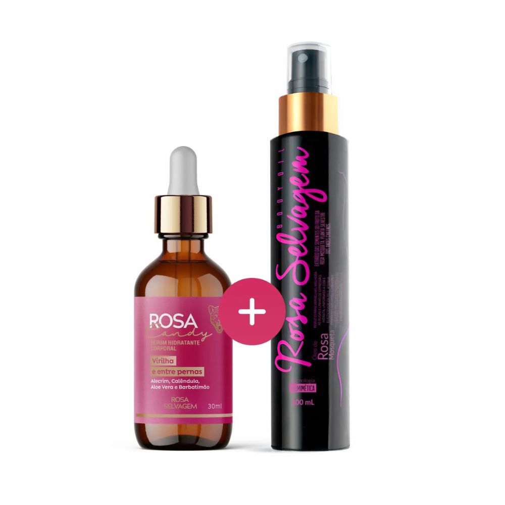 Kit Sérum Lifting E Óleo Corporal De Rosa Mosqueta Rosa Selvagem