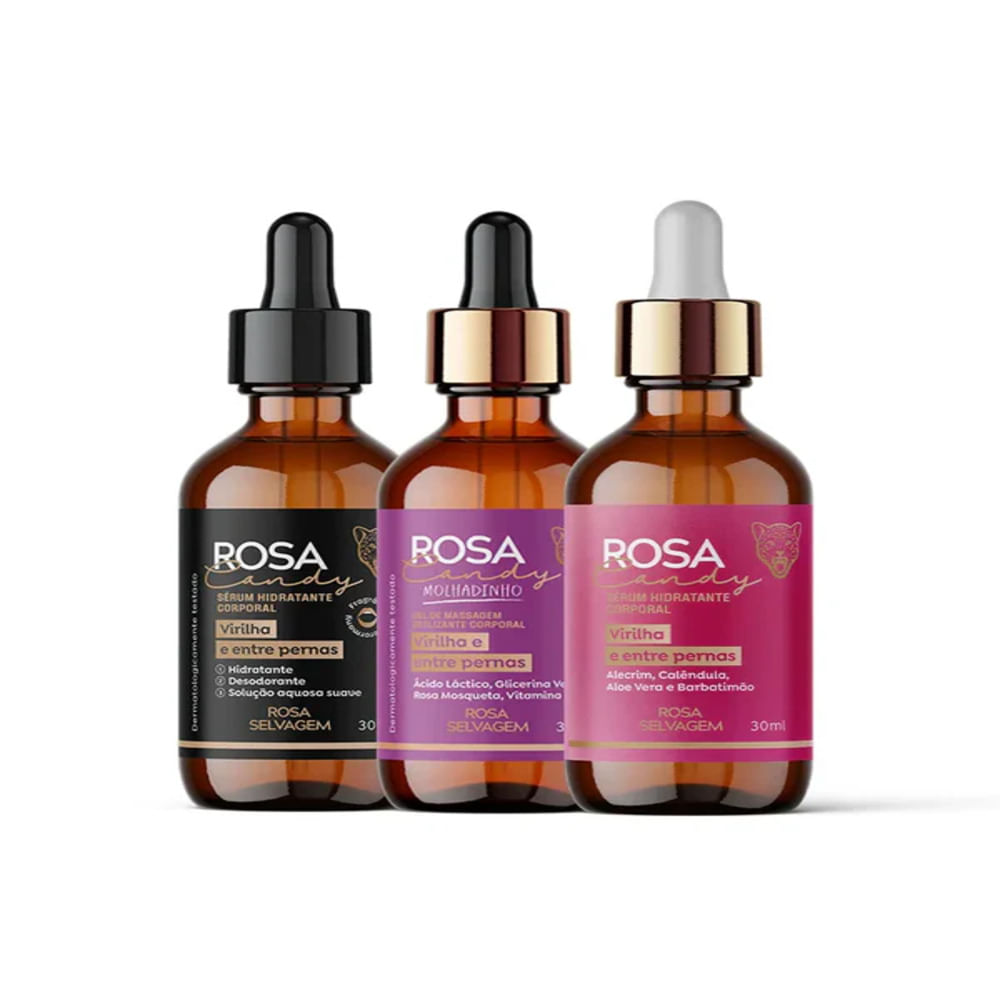 Kit Rosa Selvagem Clímax - Sérum Candy + Sérum Hidratante + Sérum Molhadinho
