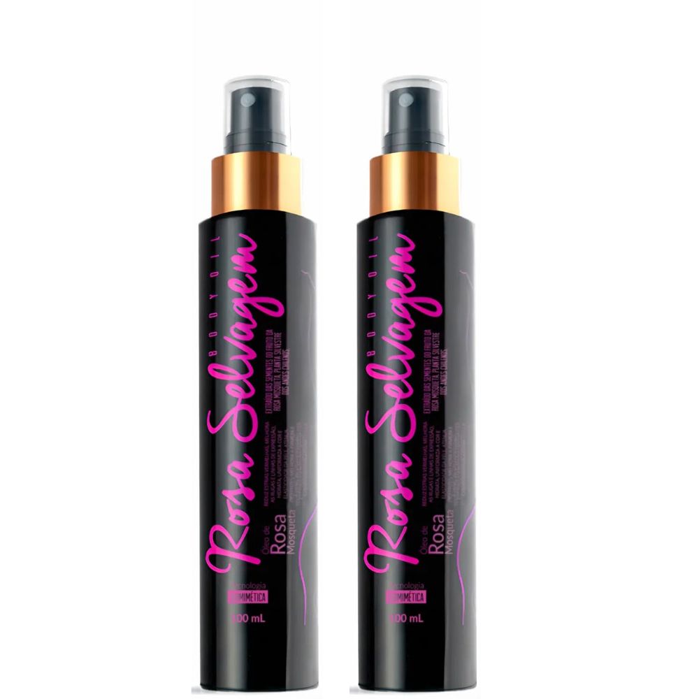 Kit 2 Un Óleo Corporal De Rosa Mosqueta Bodyoil Rosa Selvagem 100ml