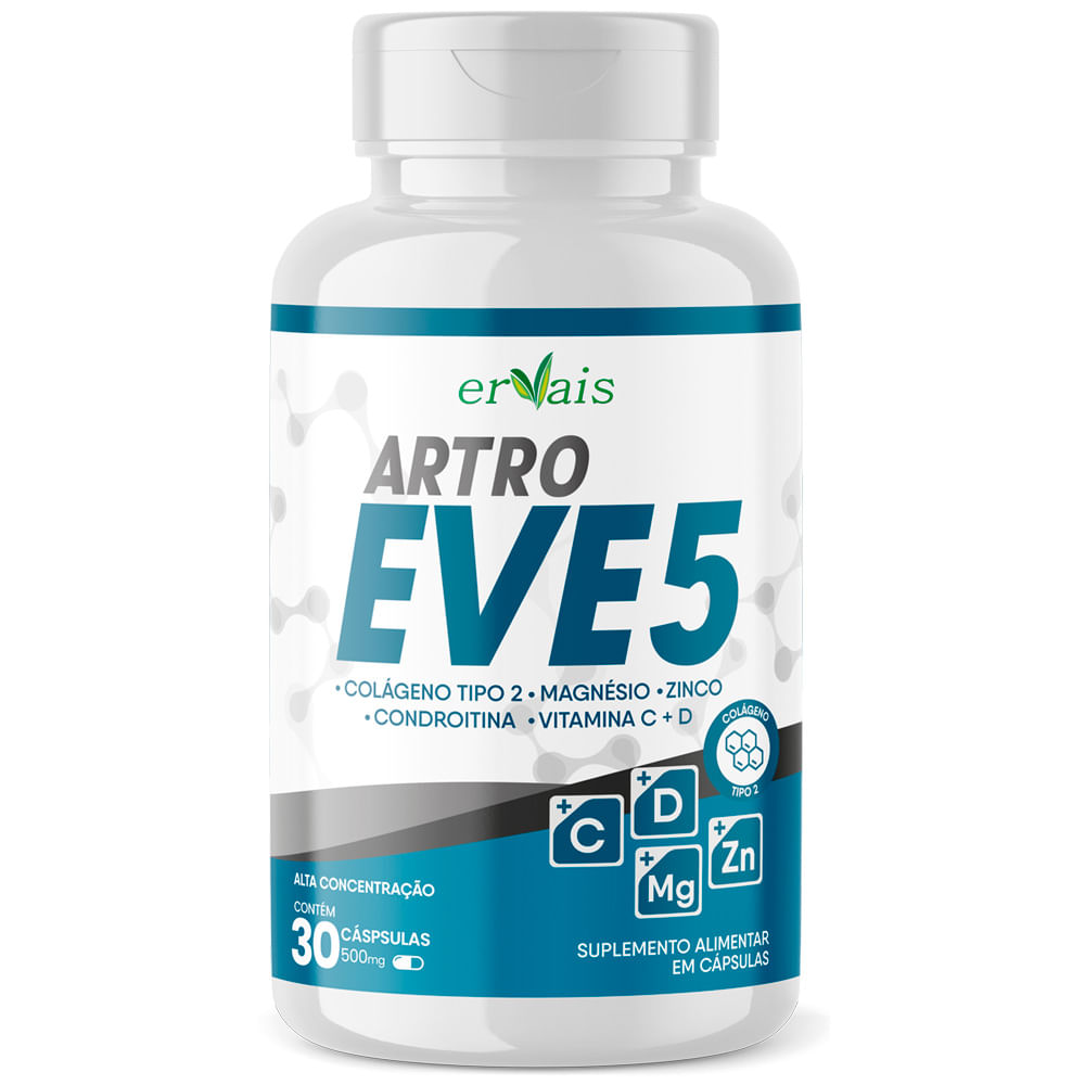 ArtroEve 5 Condroitina + Colágeno Tipo 2 + Magnésio + Vitamina C + D + Zinco
