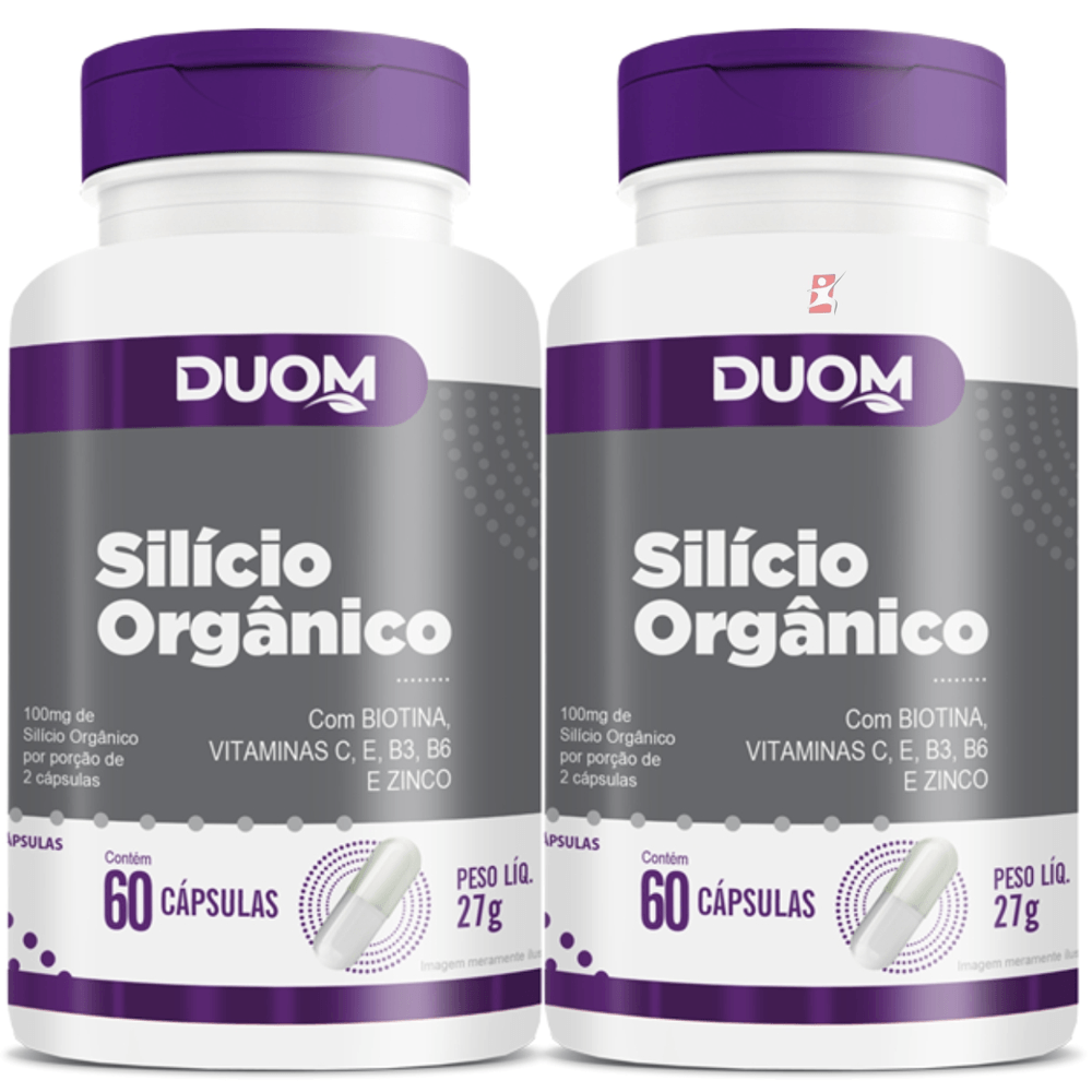 Kit 3 Silício Organico + Biotina + Vitaminas C E B3 B6 + Zinco Duom 60 Cápsulas Cada