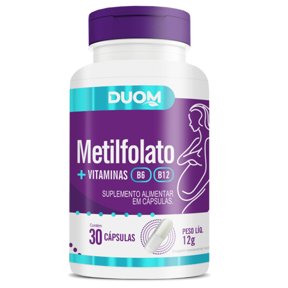 METILFOLATO COM VITAMINAS B6 E B12 DUOM 30 CÁPSULAS