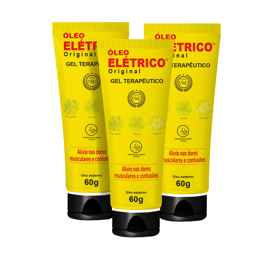 Kit 3 Gel Óleo Elétrico Original Para Massagem