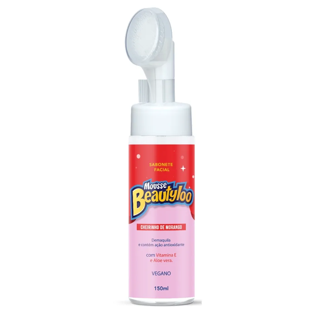 Mousse De Limpeza Face Beautiful Beautyloo Morango 150ml