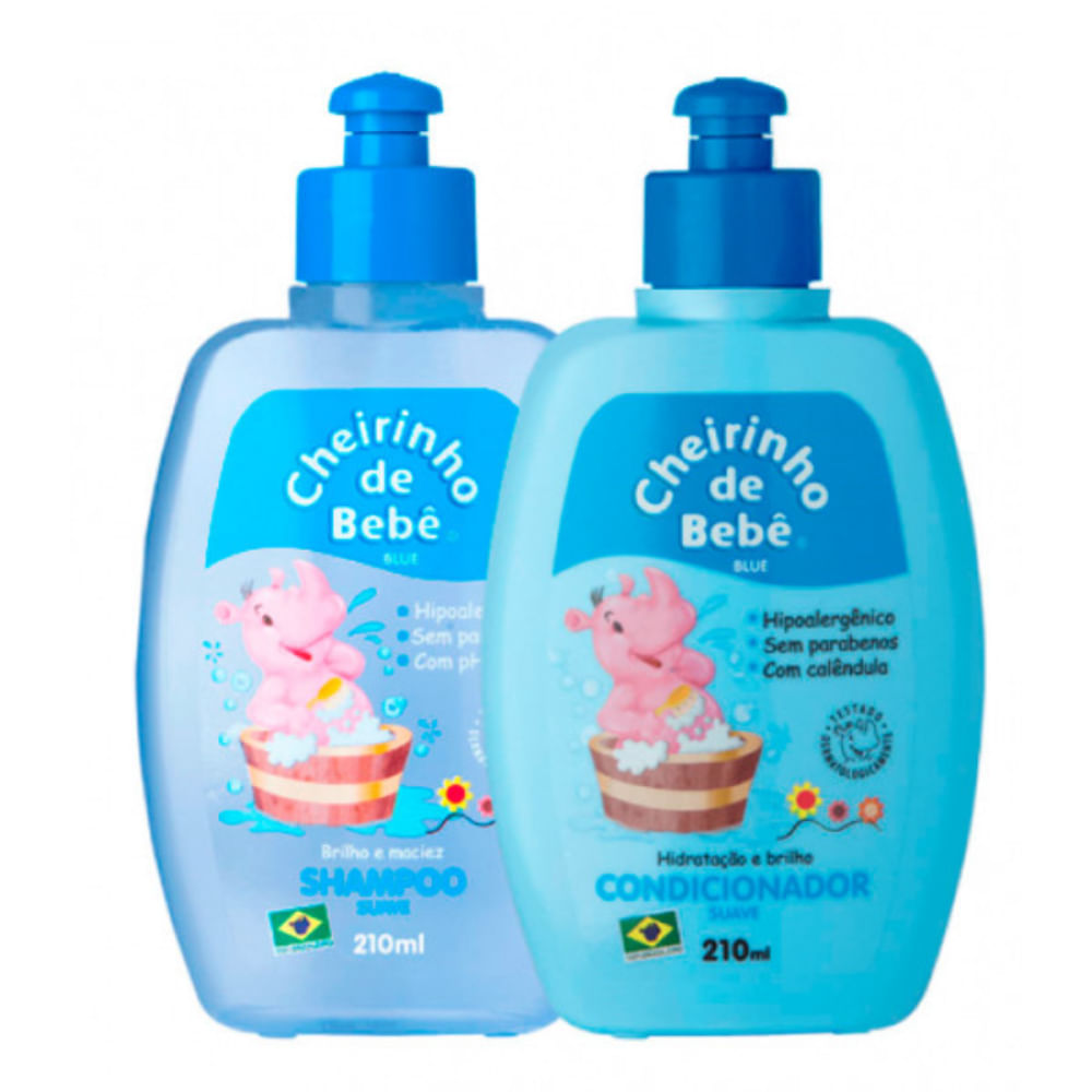 Shampoo + Condicionador Infantil Chebe Bebê Azul 210ml
