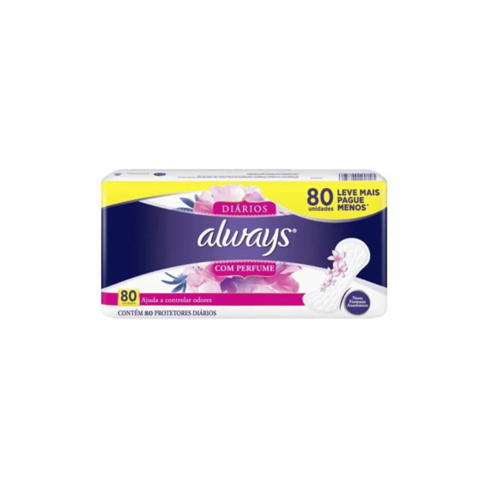 Protetor Diario Com Perfume Always Simples 80 Unidades