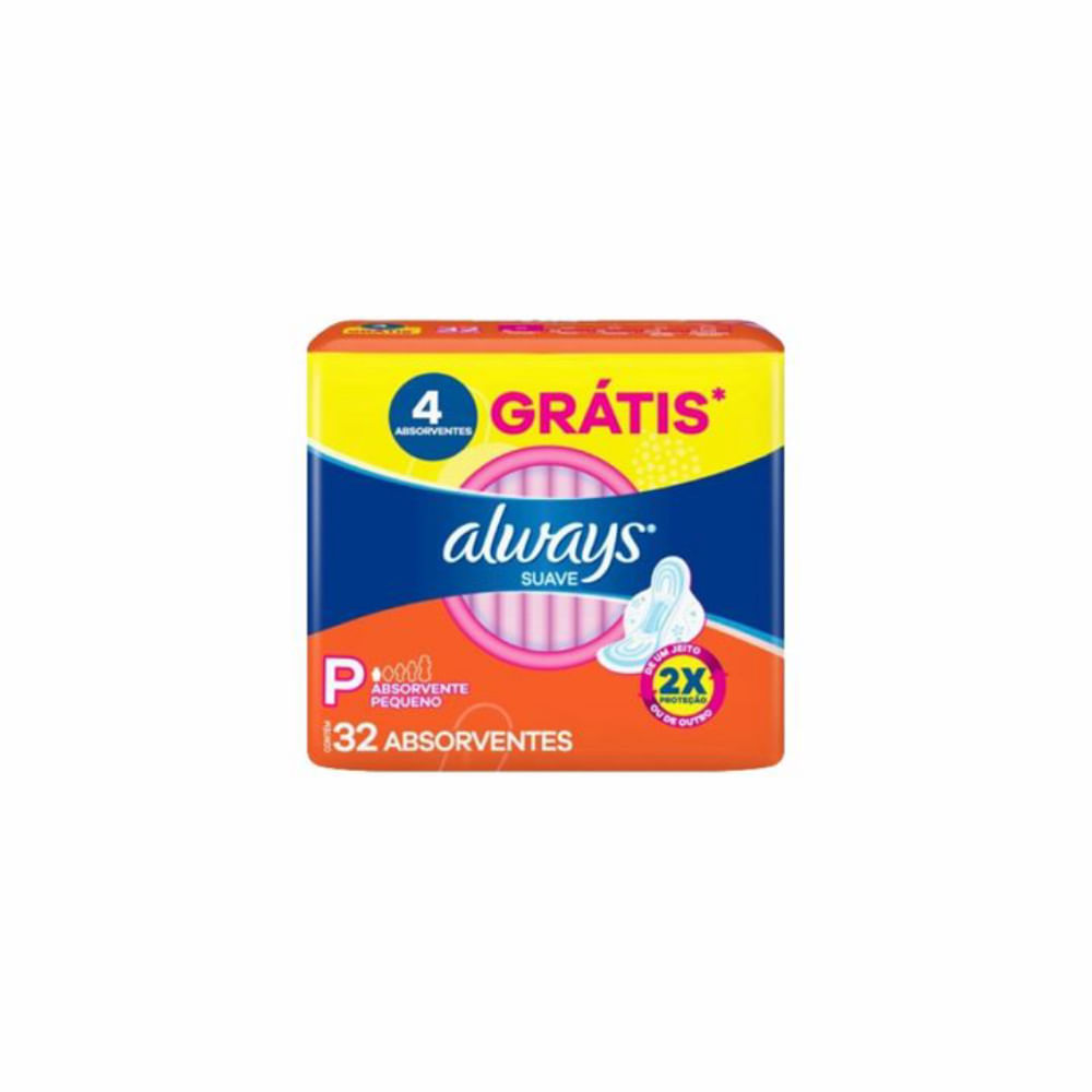 Absorvente Básico Malha Suave Com Abas Always Simples c/32 Unidades