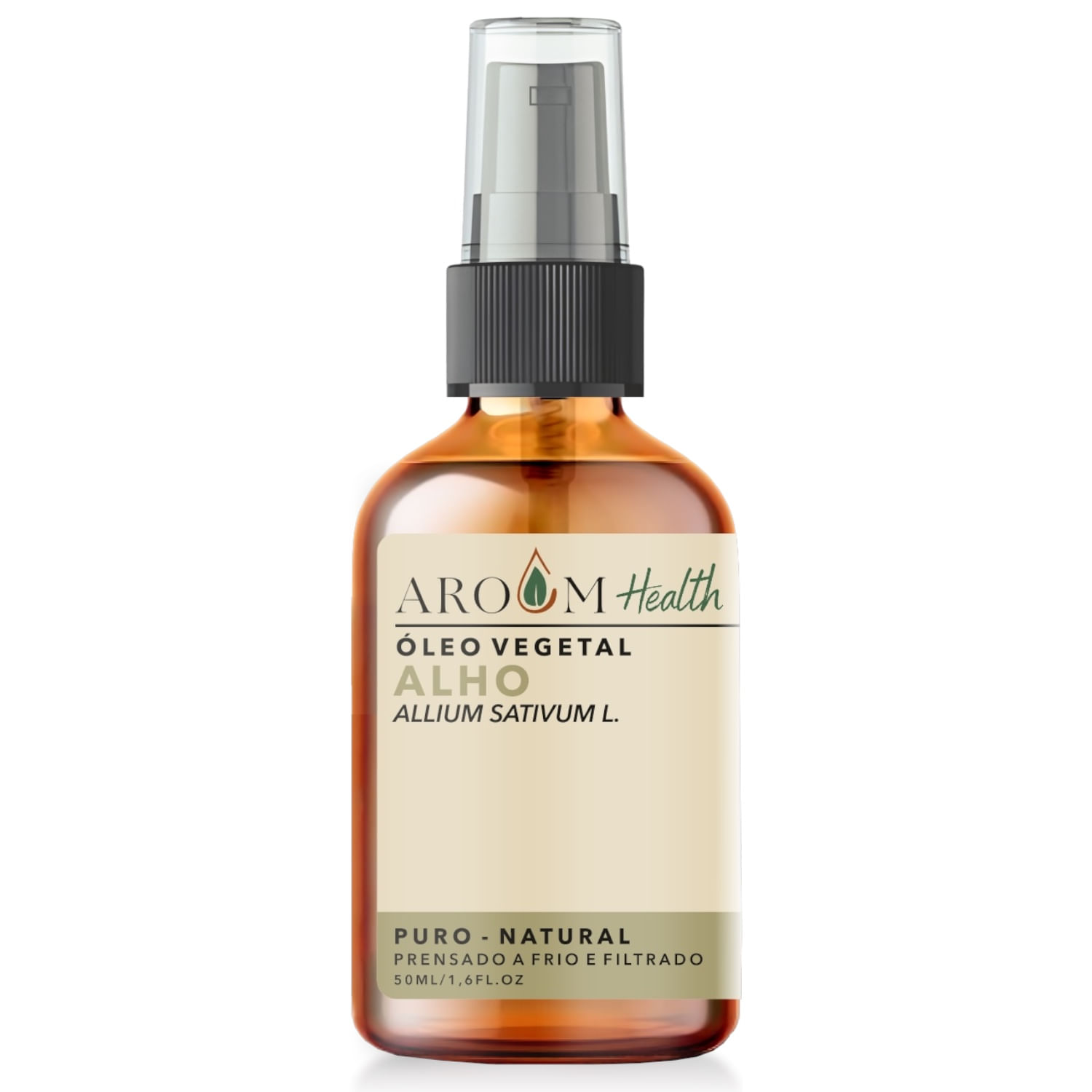 Óleo Vegetal de Alho 100% Puro Natural Cabelo e Pele 50 ml Aroom Health