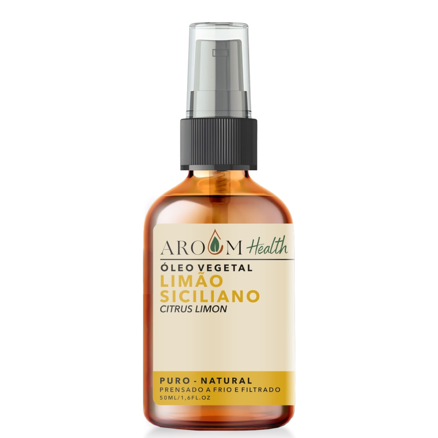 Óleo Vegetal de Limão Sicilano100% puro natural Cabelo e Pele  50 ml Aroom Health