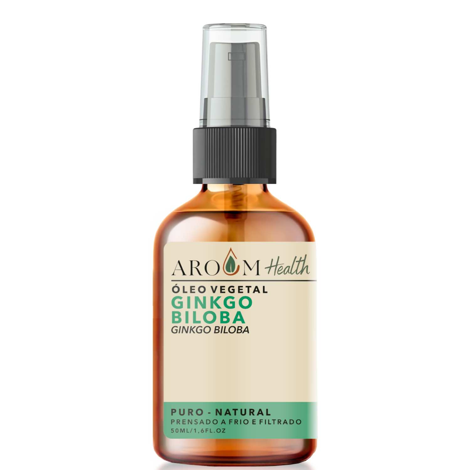 Óleo Vegetal Ginkgo Biloba 100% puro natural Cabelo e Pele 50 ML Aroom Health