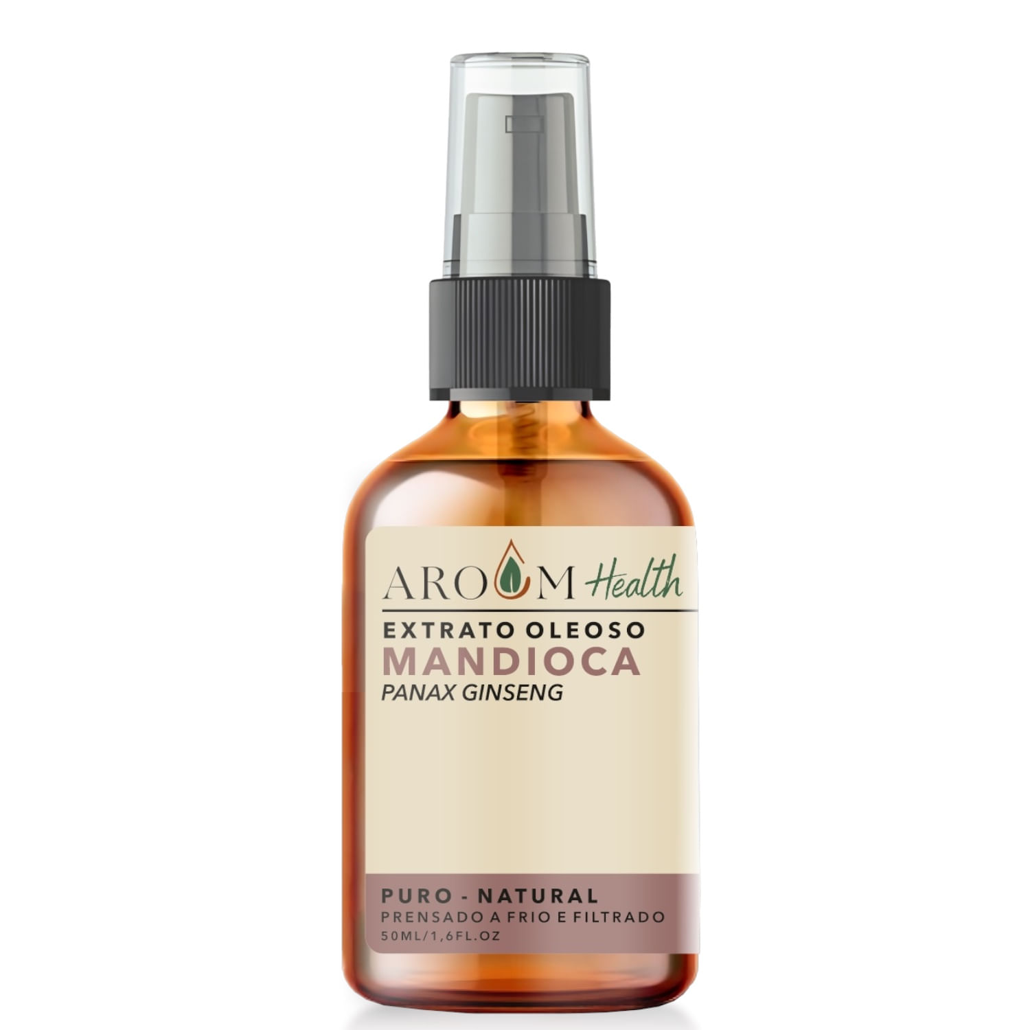 Óleo de Mandioca 100% Puro Natural Cabelo e Pele  50 ml Aroom Health