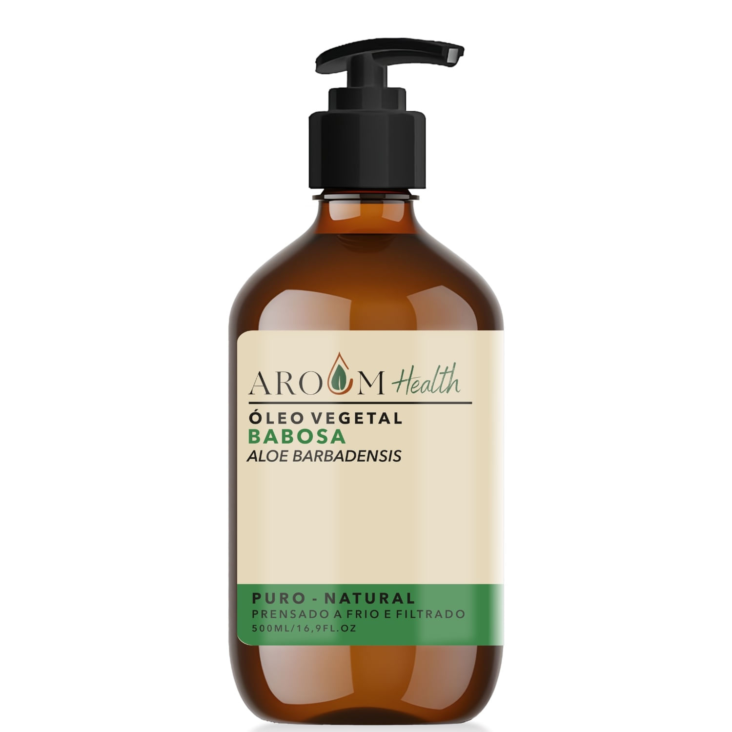 Óleo Vegetal de Babosa  100% puro natural Cabelo e Pele  500 ml Aroom Health