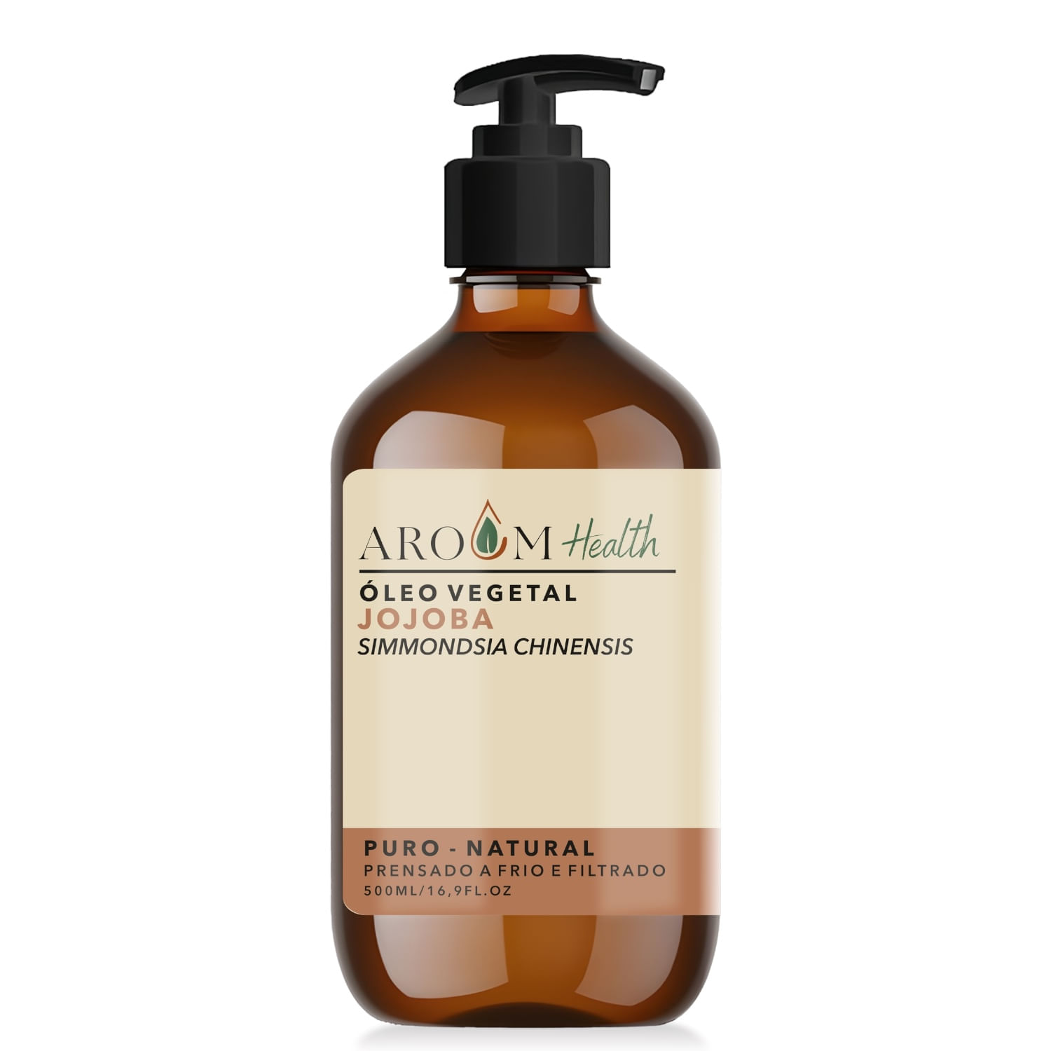 Óleo Vegetal de Jojoba 100% puro natural Cabelo e Pele  500 ml Aroom Health