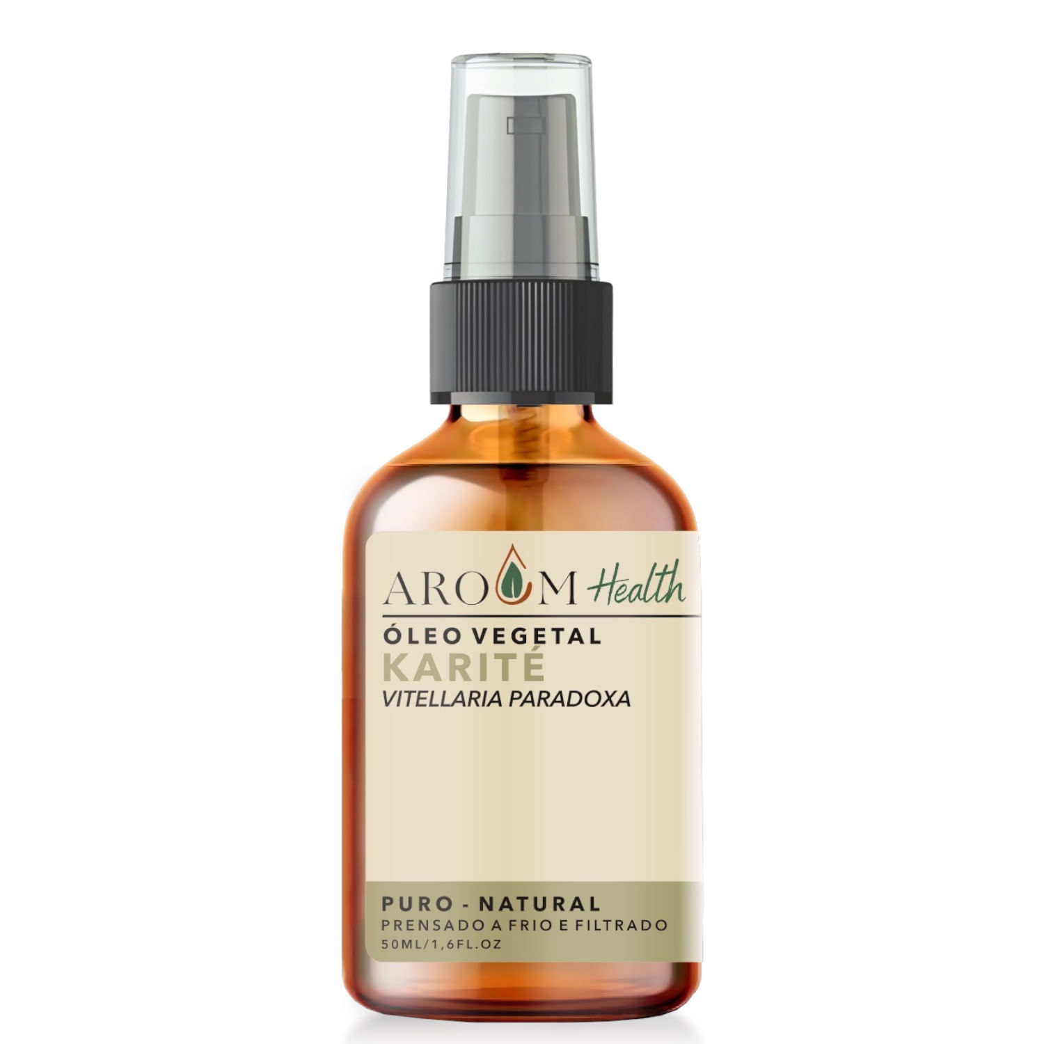Óleo Vegetal de Karitè 100% puro natural Cabelo e Pele 50 ml Aroom Health