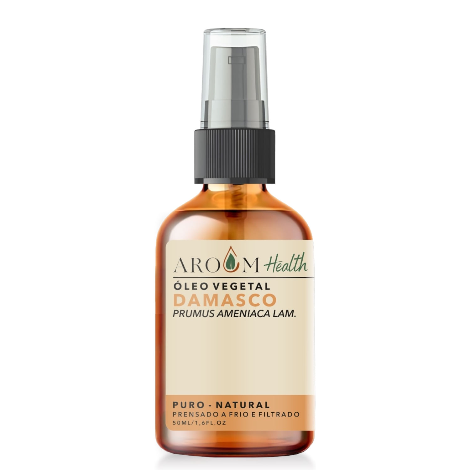 Óleo Vegetal de Damasco 100% Puro Natural Cabelo e Pele 50 ml Aroom Health