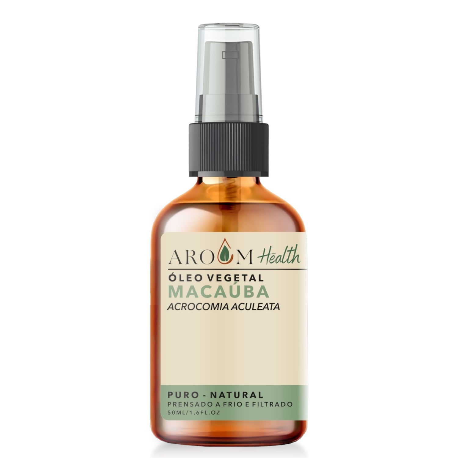 Óleo Vegetal de Macaúba100% puro natural Cabelo e Pele 50 ml Aroom Health