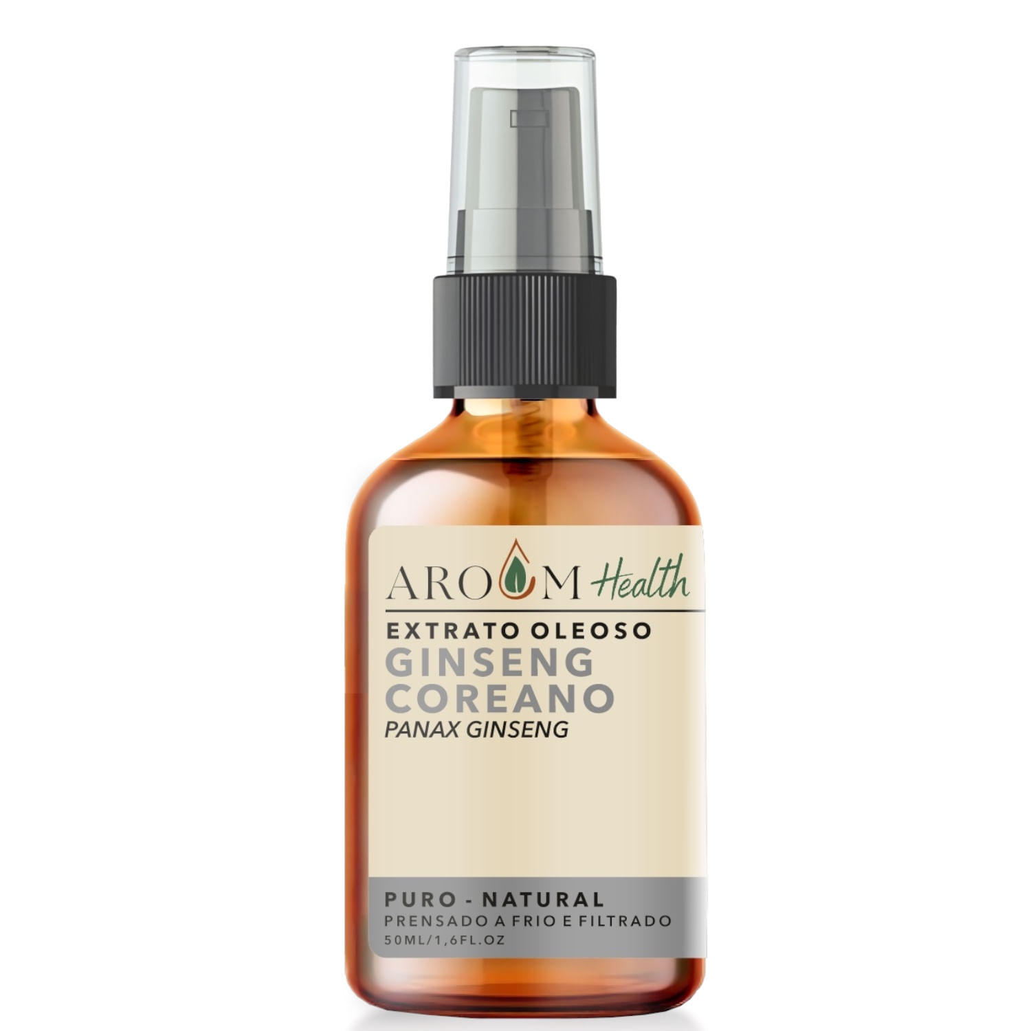Óleo de Ginseng Coreano 100% Puro Natural Cabelo e Pele  50 ml Aroom Health