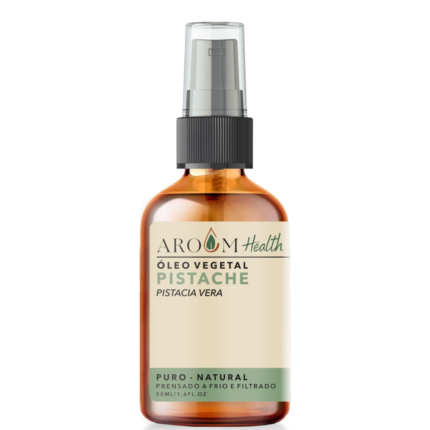 Óleo Vegetal de Pistache 100% Puro Natural Cabelo e Pele   50 ML Aroom Health