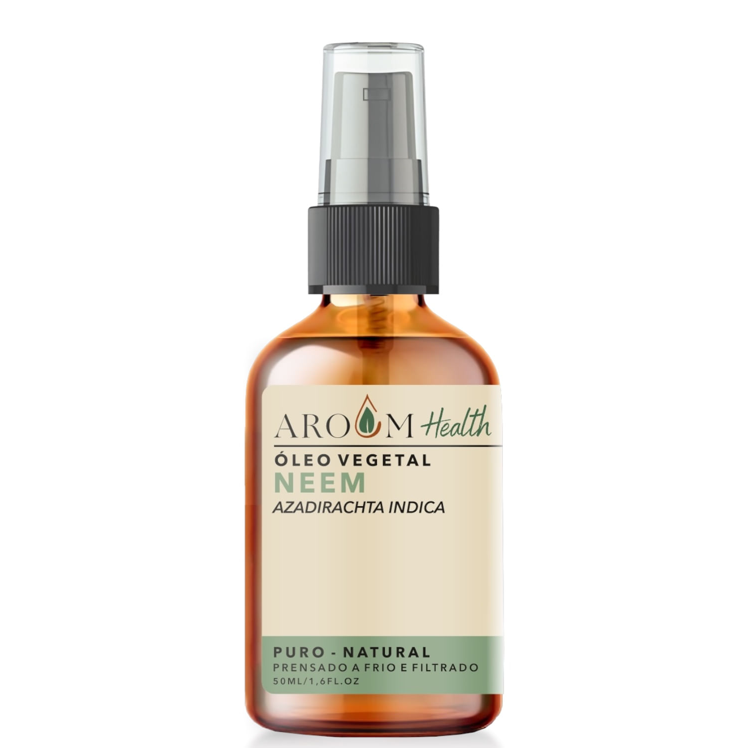 Óleo vegetal de Neem ( Nim) 100%  Puro Natural Cabelo e Pele 50 ml Aroom Health