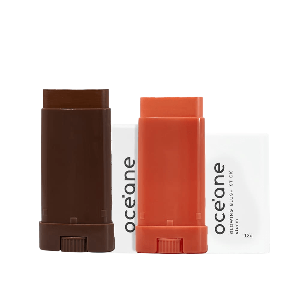 Kit Blush Em Bastão Laranja + Contorno Em Bastão Médio Océane Limited
