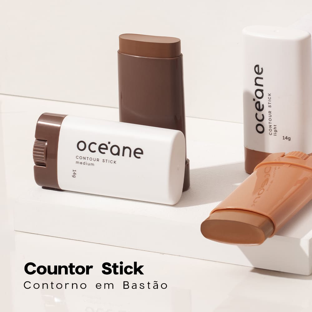 Kit Blush em Bastão Laranja + Contorno em Bastão Médio Océane Limited