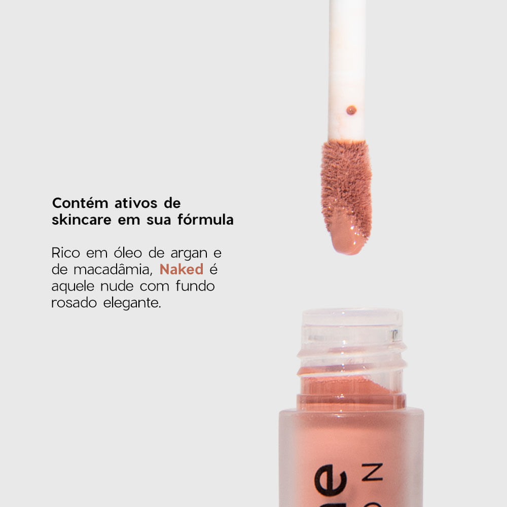Kit Iluminador Rosa + Blush Líquido Laranja + Mini Batom Nude Océane