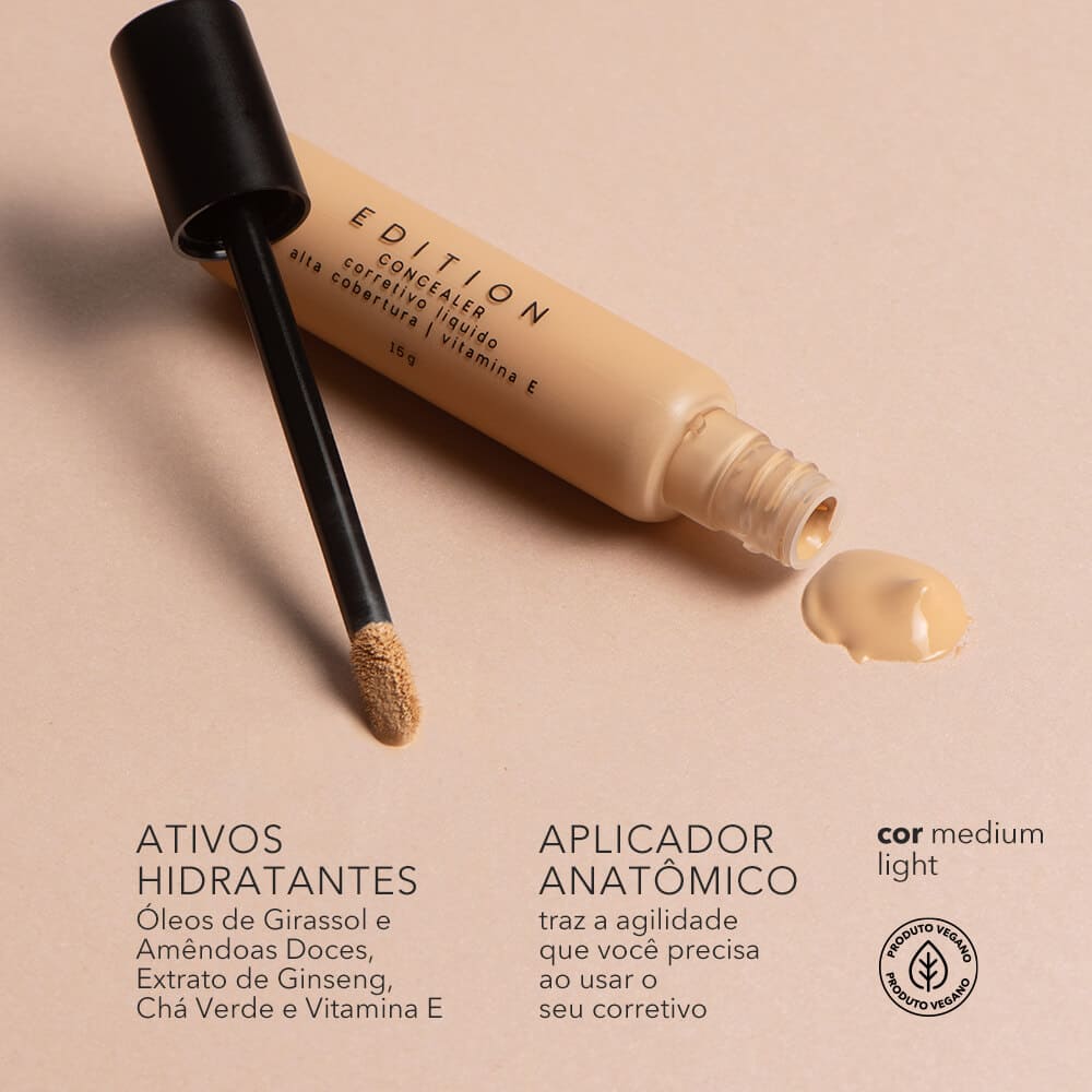 Kit Corretivo Líquido Medium Light + Lip Tint Océane Edition