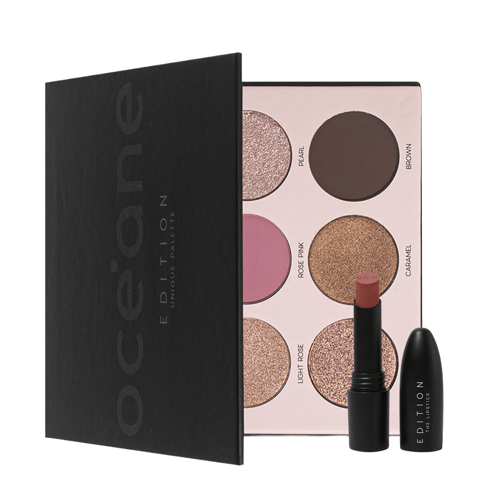 Kit Paleta De Sombras Unique + Batom Rosa Océane Edition
