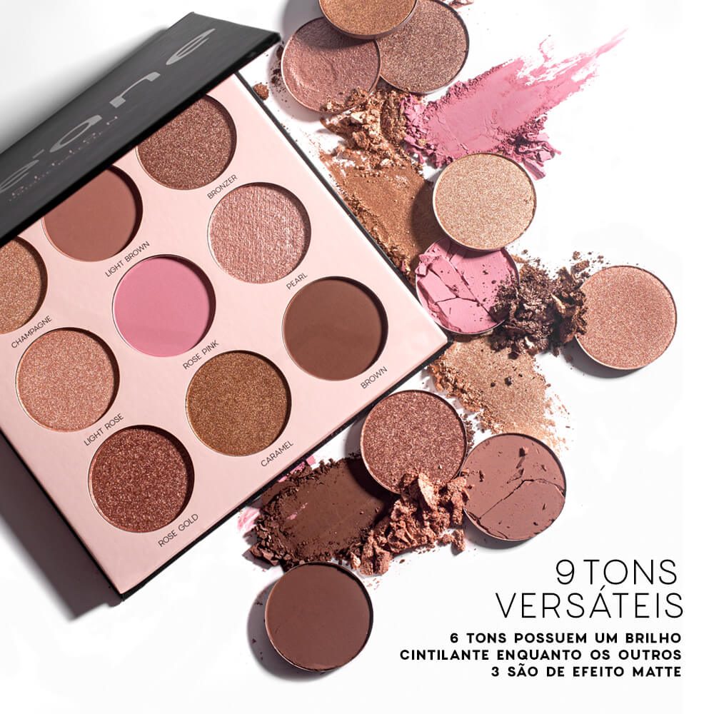 Kit Paleta de Sombras Unique + Batom Rosa Océane Edition