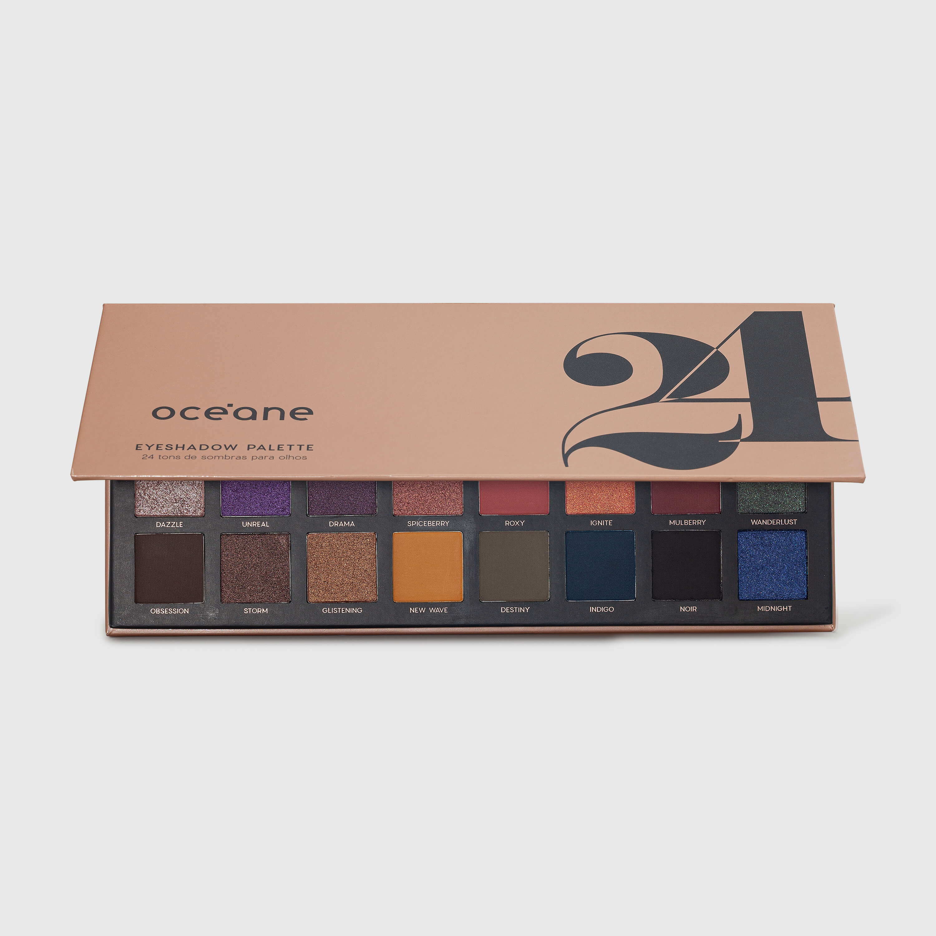 Kit Paleta de Sombras 24 Cores + Esponja de Maquiagem Flat Drop Edition
