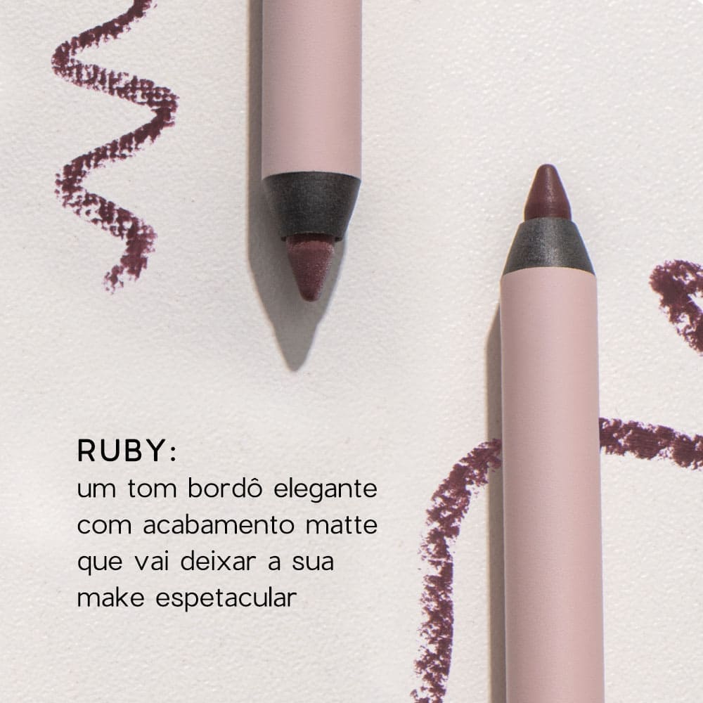 Kit Lápis para Olhos Bordô + Sombra Líquida Vermelha