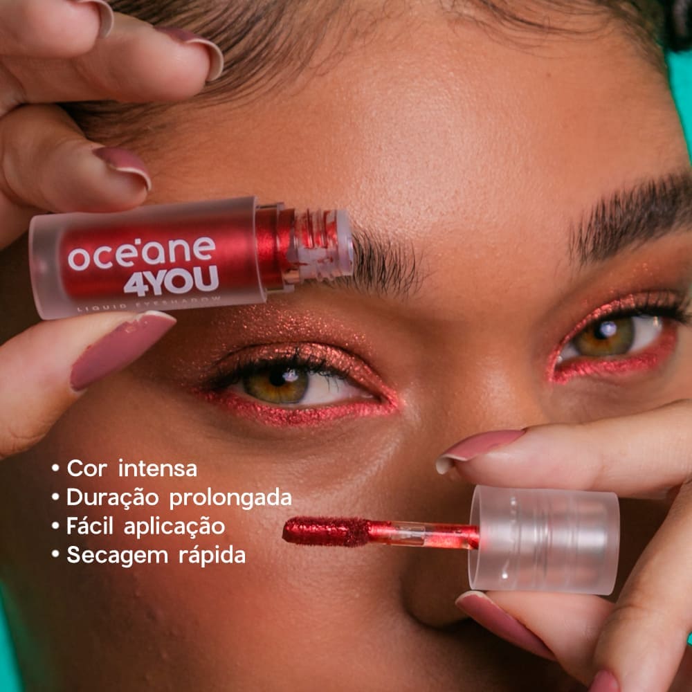 Kit Lápis para Olhos Bordô + Sombra Líquida Vermelha