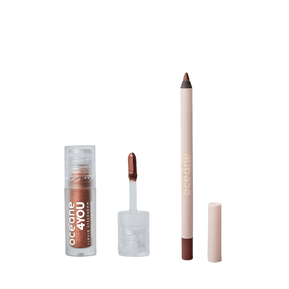 Kit Lápis Para Olhos Cobre + Sombra Liquida Oasis