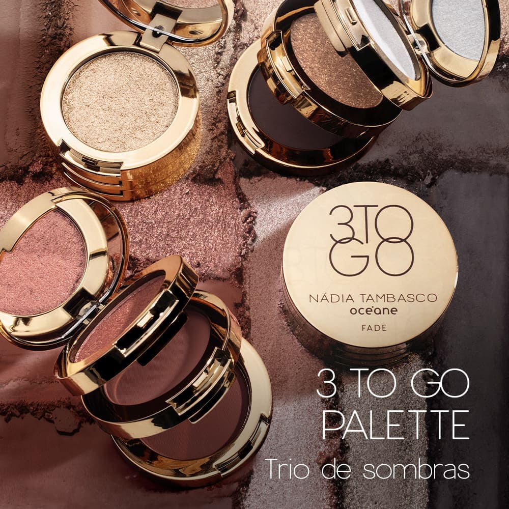 Kit Trio de Sombras 3 To Go Pallete Blast + Batom Marrom Cremoso