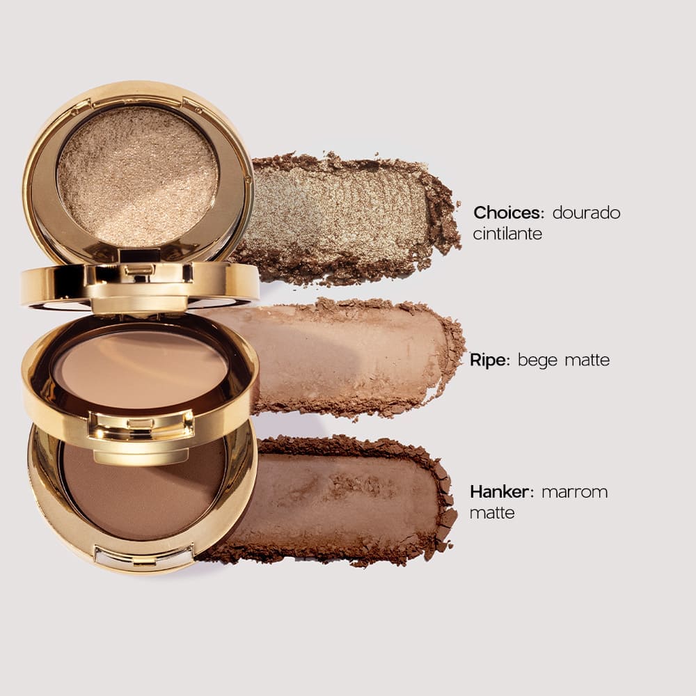 Kit Trio de Sombras 3 To Go Pallete Blast + Batom Marrom Cremoso