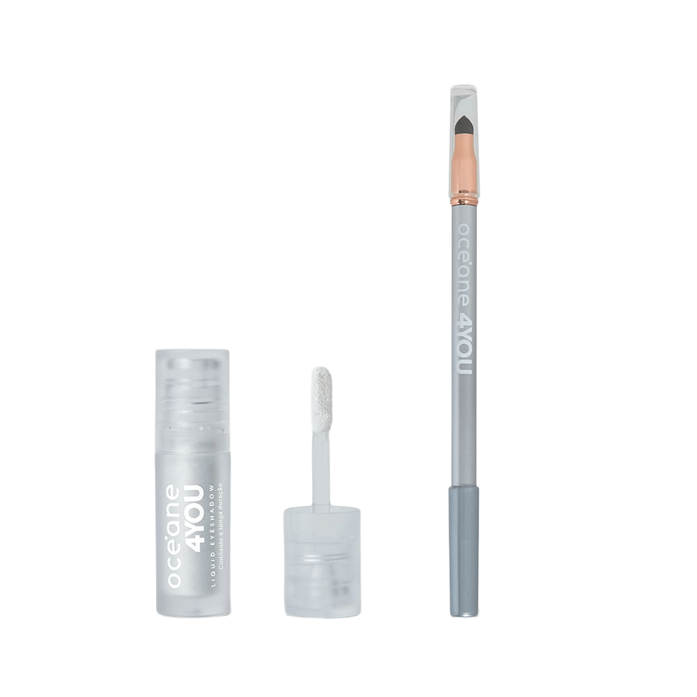 Kit Lápis para Olhos Prata + Sombra Liquida Lust 4you
