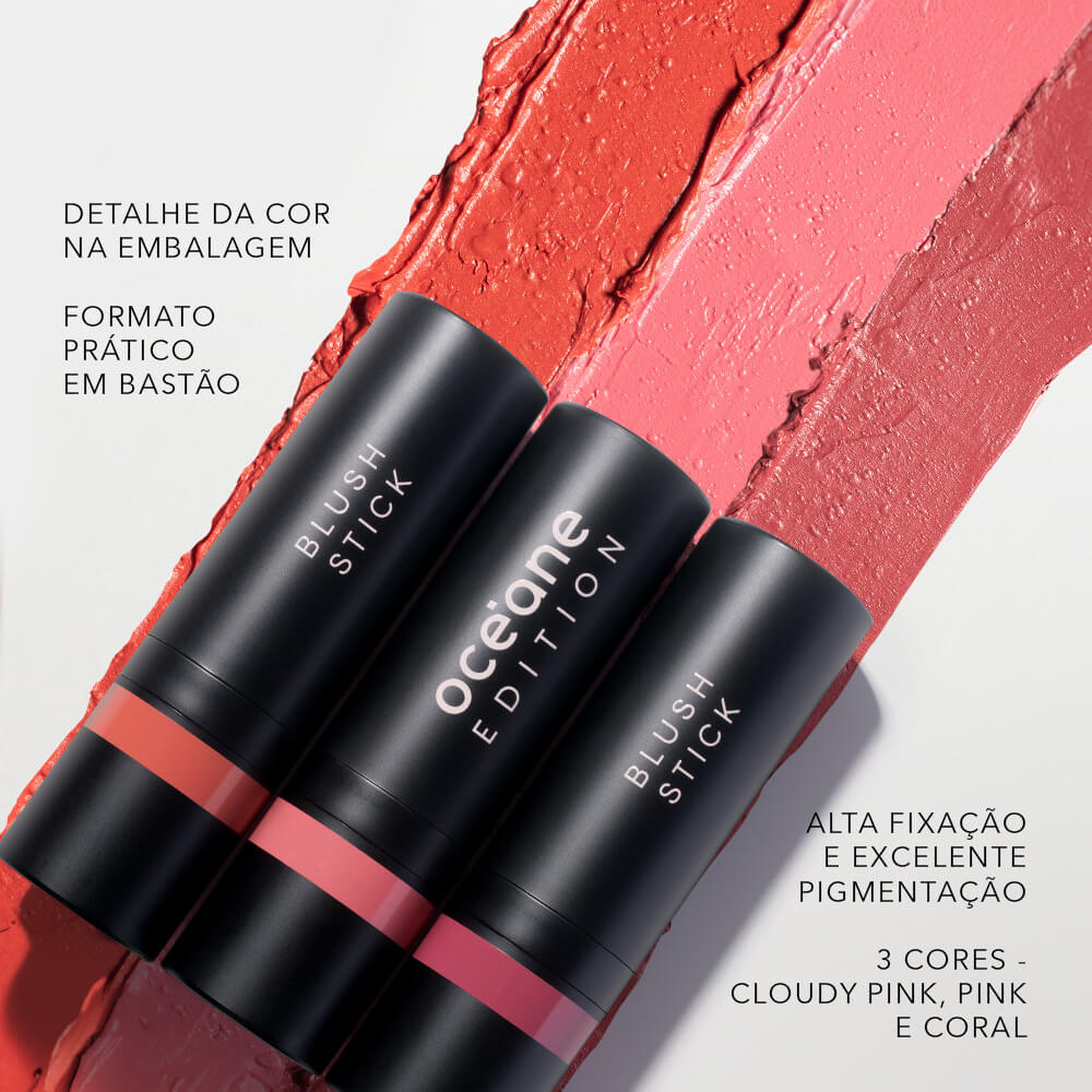 Kit Paleta de Sombras + Blush em Bastão + Lip Oil Cocoa Océane Edition