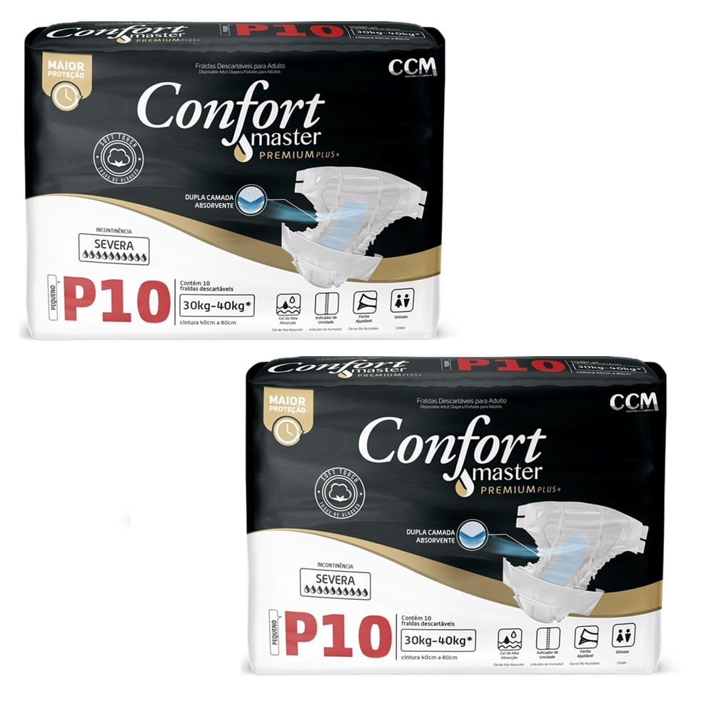 Fralda Geriátrica Confort  Premium Regular Tamanho P 10 Unidades