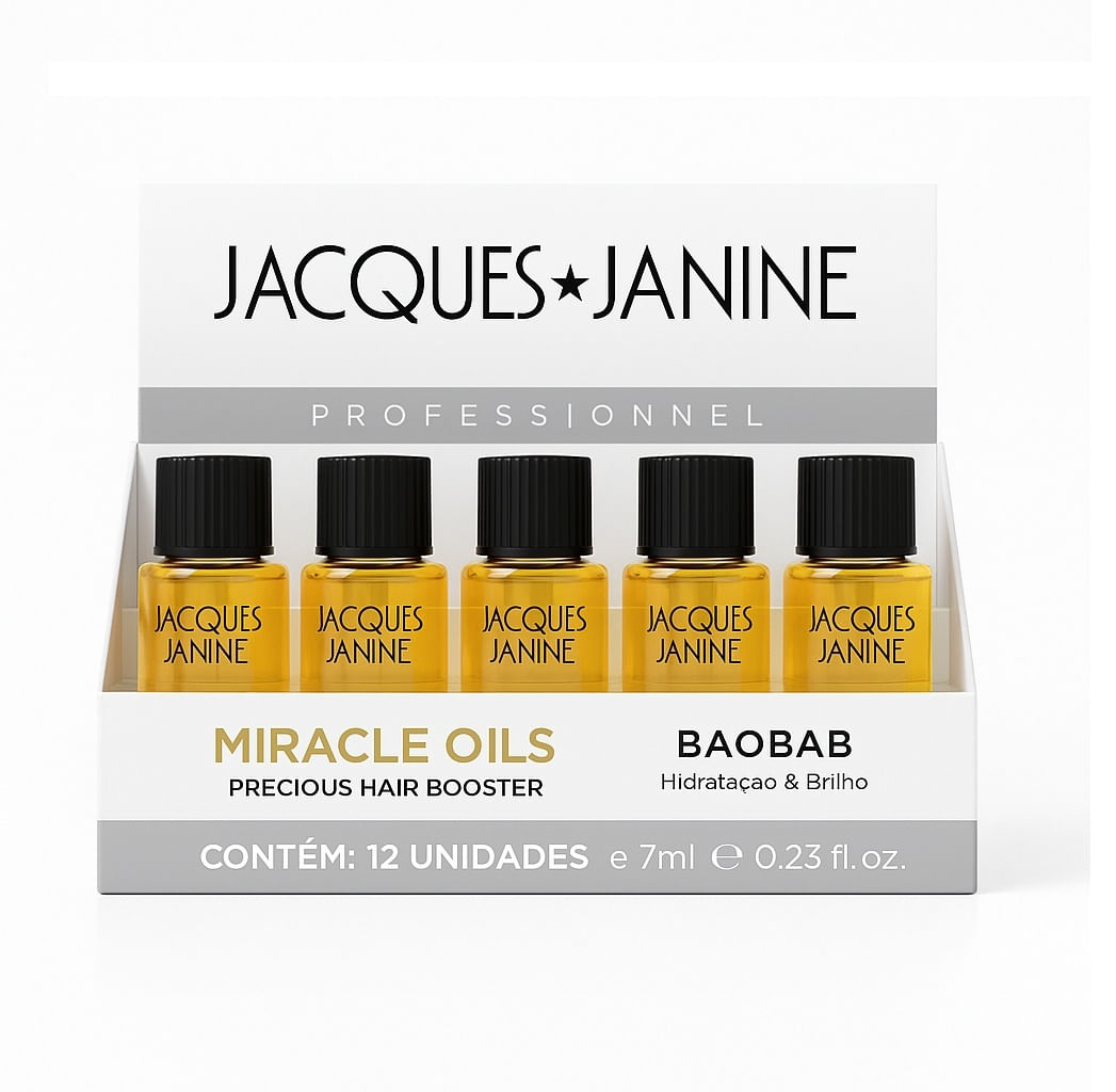 Caixa 12 Unidades Óleo Reparador Baobab  Miracle Jacques Janine 7ml