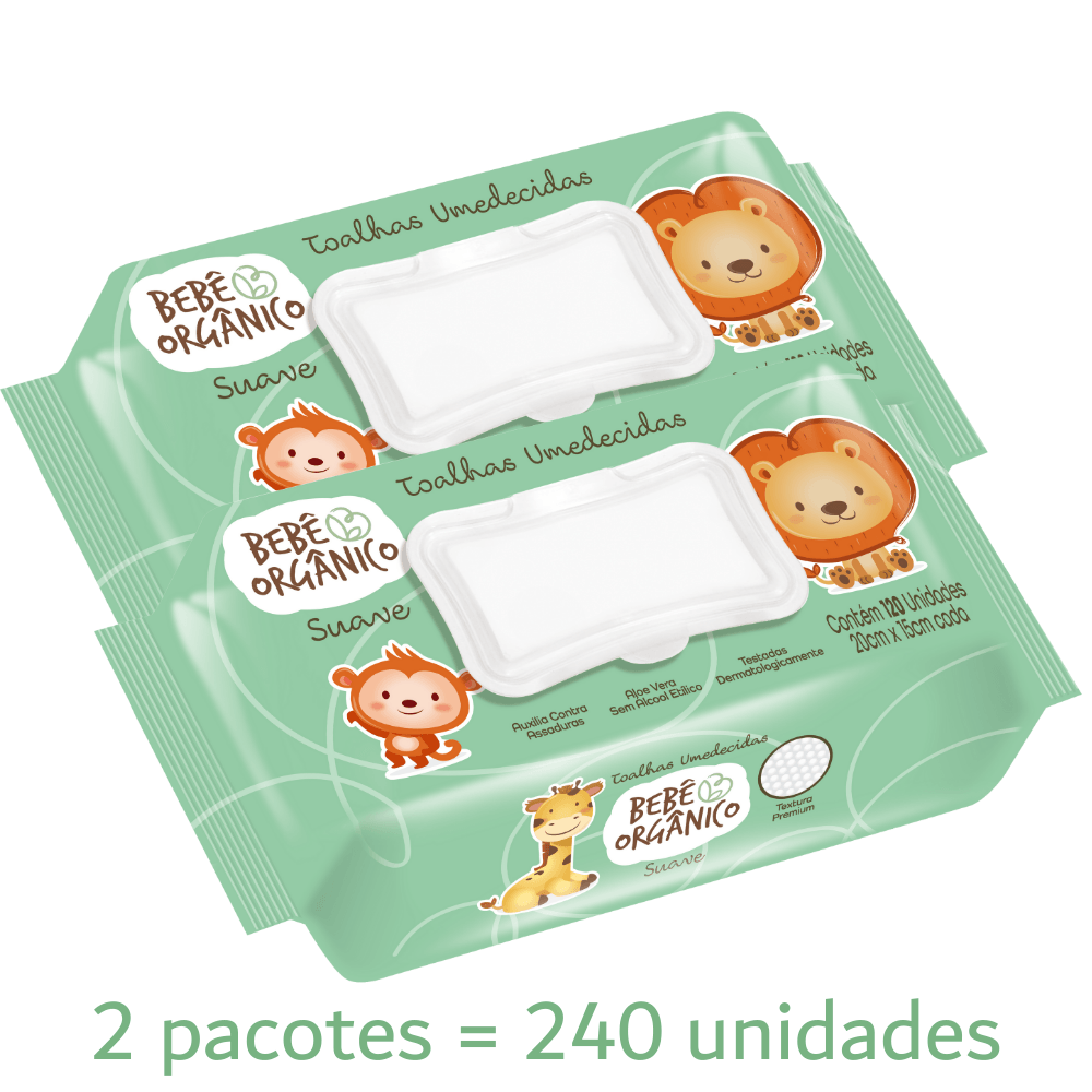Kit 2 Toalhas Umedecidas Bebe Orgânico
