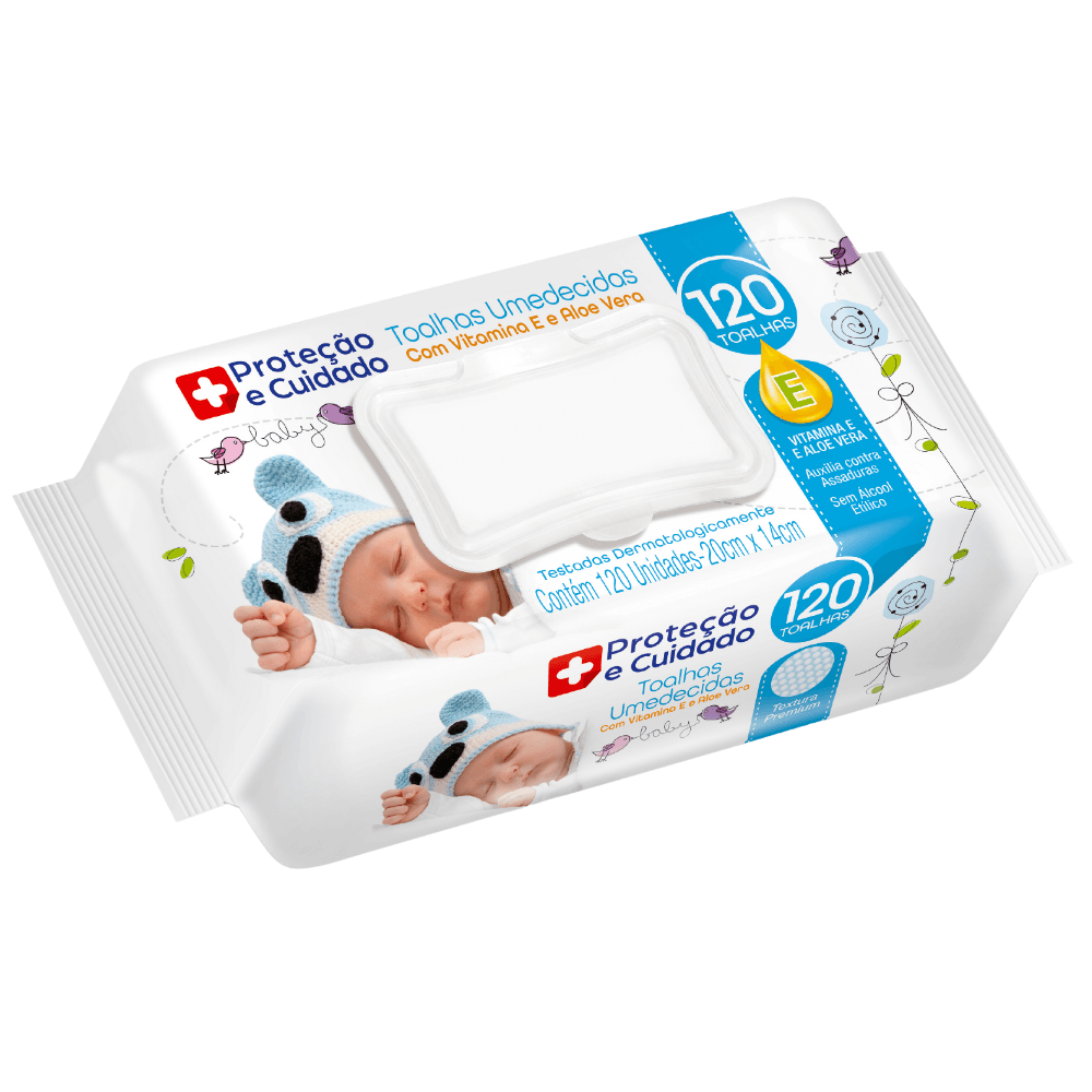 Toalha Umedecida Proteção E Cuidado Com Aloe Vera Vitamina E