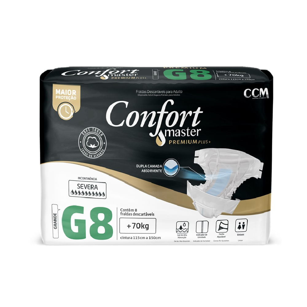 Fralda Geriátrica Descartável Confort  Premium Regular G