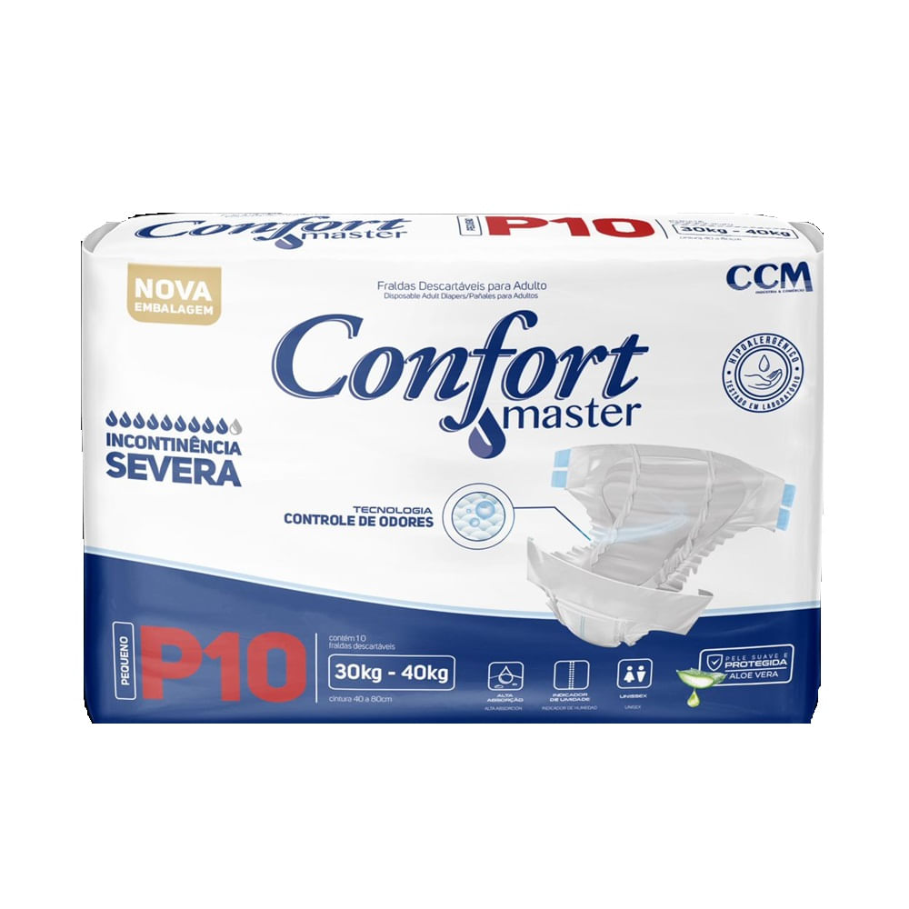 Fralda Geriátrica Confort Master Regular  Tamanho P 10 Unidades