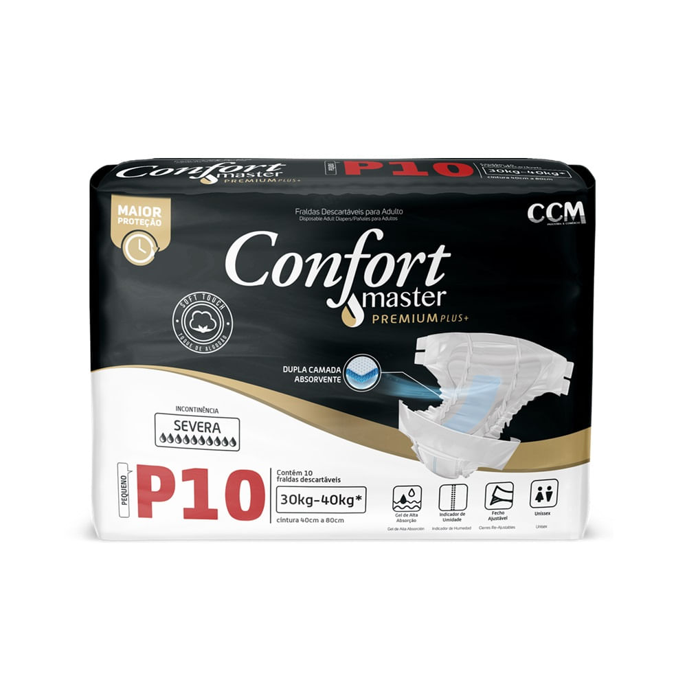 Fralda Geriátrica Confort  Premium Regular Tamanho P 10 Unidades