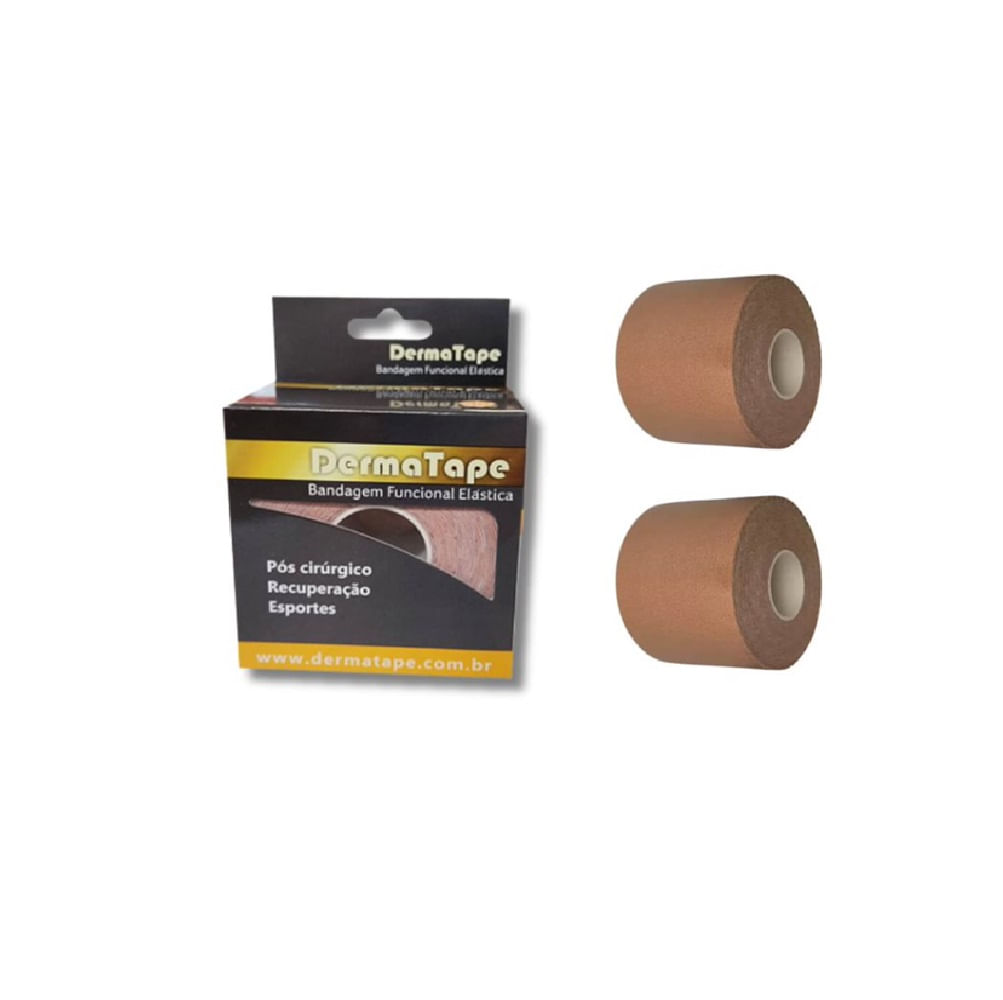 Kit 2 Bandagem Funcional Elástica Derma Tape Bioland Bege Bege