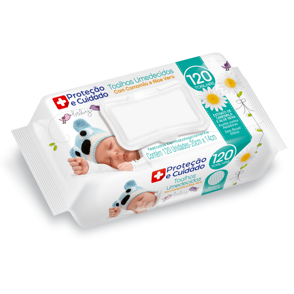 Toalha Umedecida Proteção E Cuidado Com Aloe Vera E Camomila