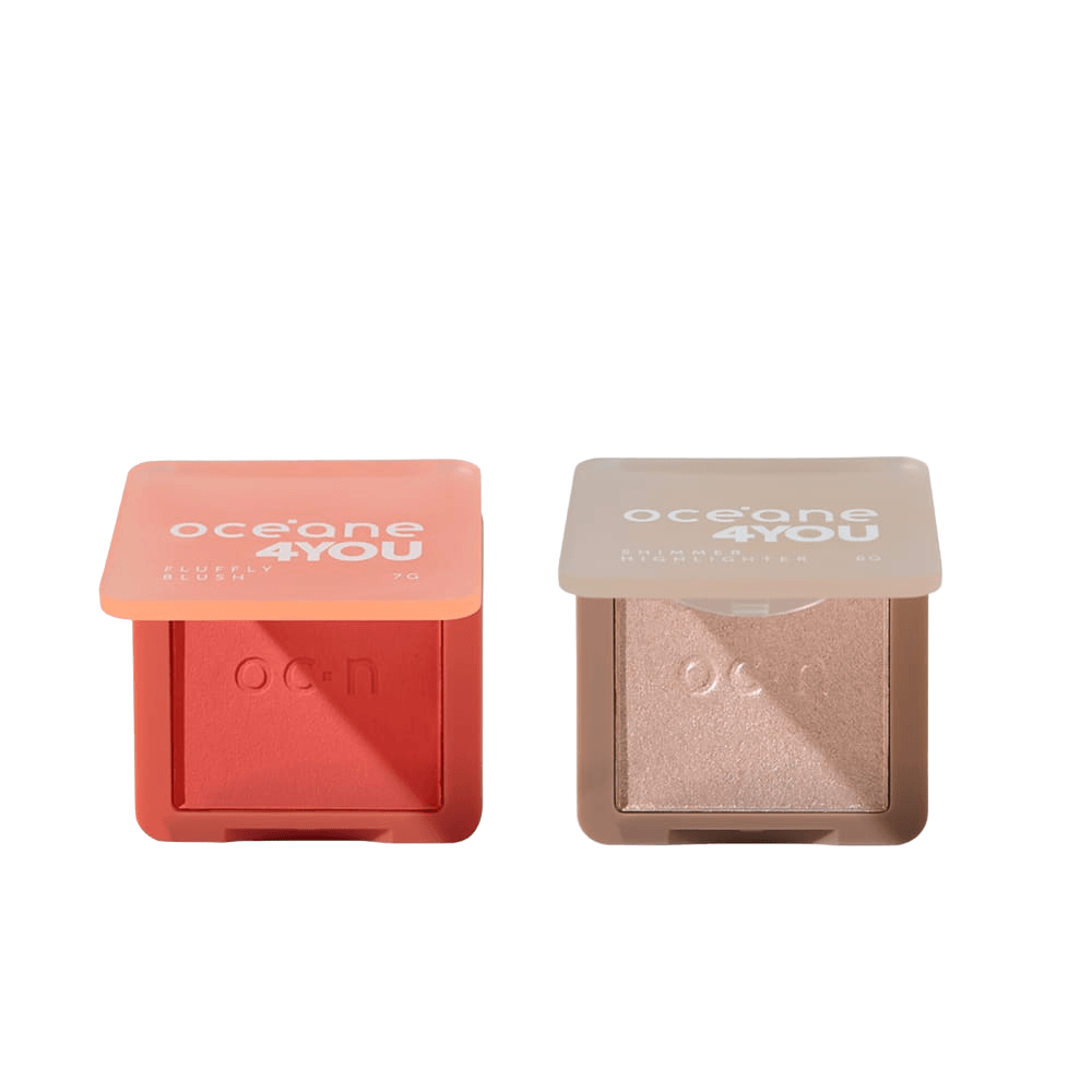 Kit Blush Cremoso Pessego + Iluminador Facial Rosado 4you