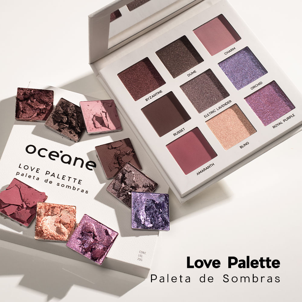 Kit Blush em Bastão Rosa + Paleta de Sombras Love Océane Limited